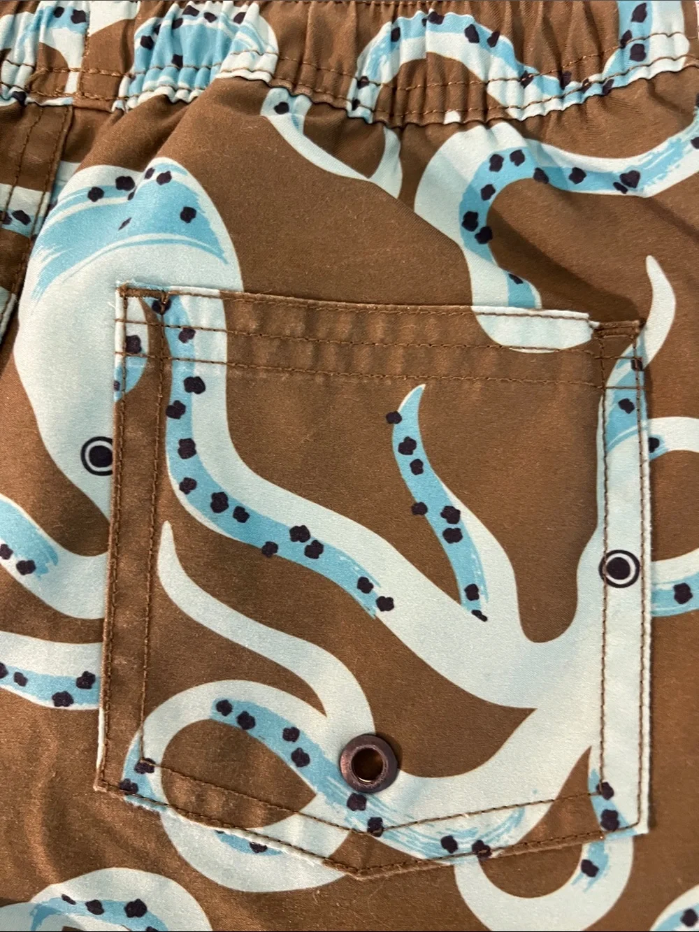 Tea Collection Olive and Aqua Octopus Swim Trunks